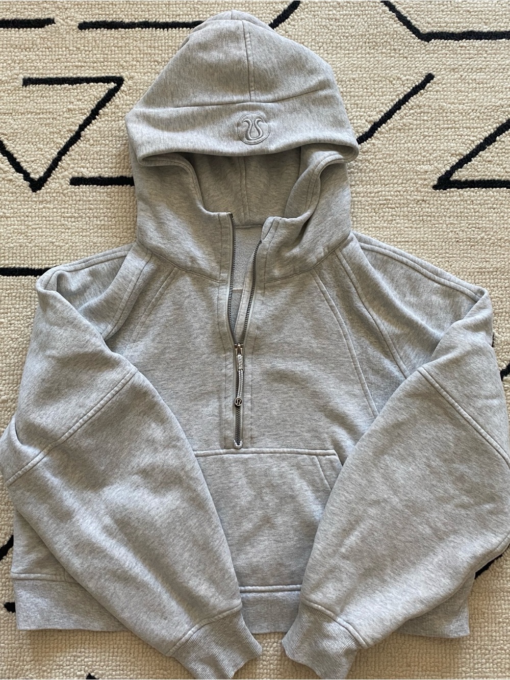 lululemon athletica Light Gray Half-Zip Hoodie - Picture 1 of 6